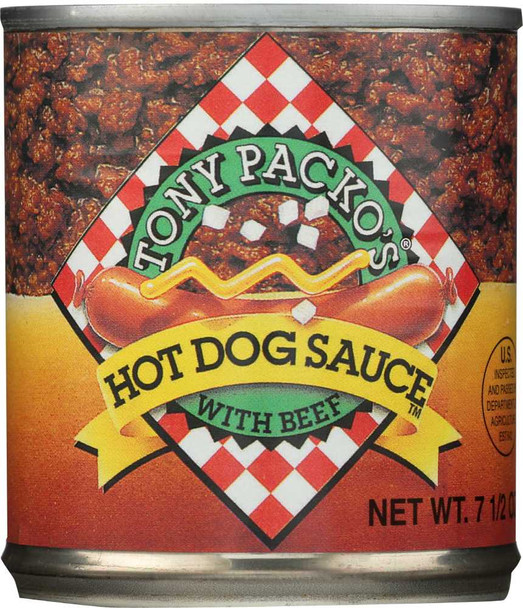 TONY PACKOS: Hot Dog Chili Sauce, 7.5 oz New