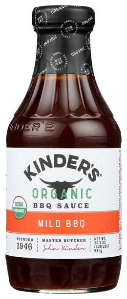 KINDERS: Organic Mild BBQ Sauce, 20.5 oz New