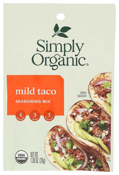 SIMPLY ORGANIC: Mix Taco Seasoning Mild, 1 oz New