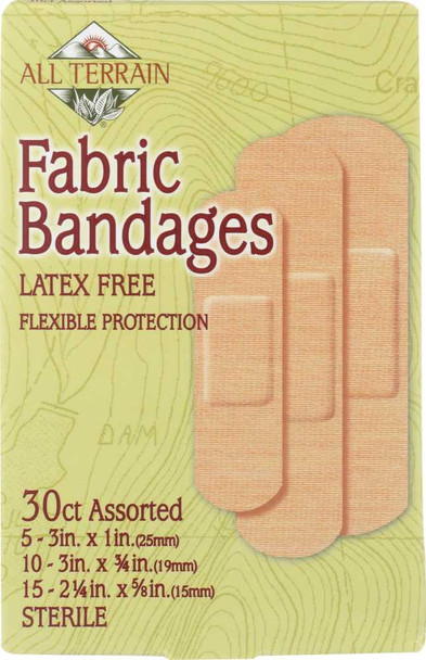 ALL TERRAIN: Fabric Bandages Assorted, 30 pc New