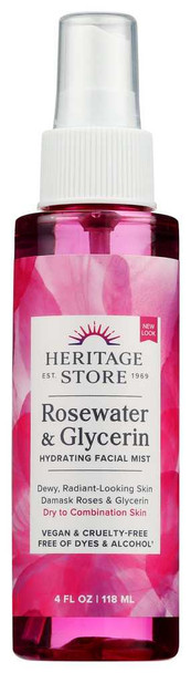 HERITAGE: Rose Water Glycerin Atomizer, 4 oz New