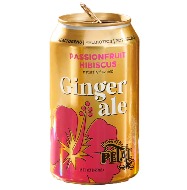 PETAL: Passionfruit Hibiscus Ginger Ale Soda, 12 fo New