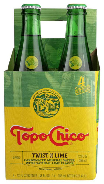 TOPO CHICO: Sparkling Water Lime Twist 4pk, 12 oz New