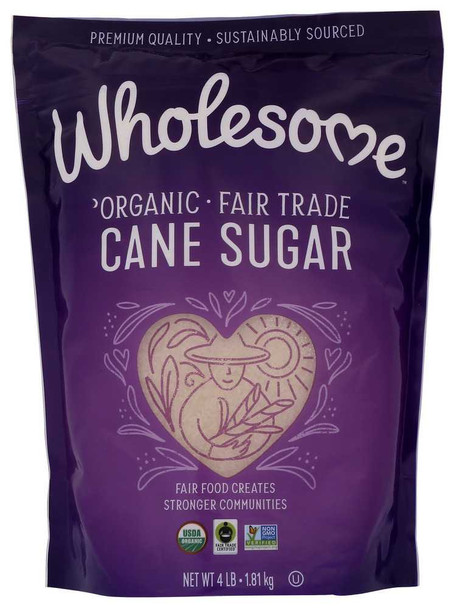 WHOLESOME SWEETENERS: Organic Cane Sugar, 64 Oz New
