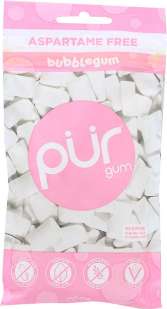 PURE MINTS GUM: Gum Bubblegum Bag, 77 gm New
