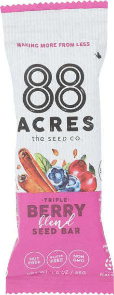 88 ACRES: Triple Berry Seed Bar, 1.6 oz New