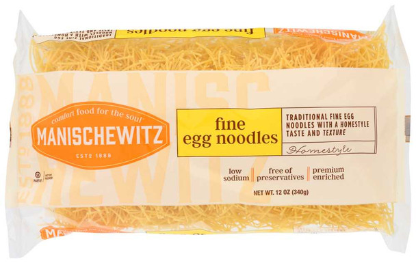 MANISCHEWITZ: Egg Noodles Fine, 12 Oz New
