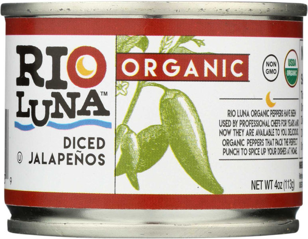 RIO LUNA: Organic Diced Jalapenos, 4 oz New