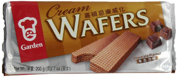 GARDEN: Wafers Cream Chocolate, 7 OZ New