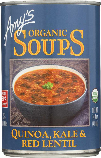 AMY'S: Organic Quinoa, Kale, and Red Lentil Soup, 14.4 oz New