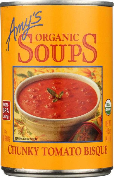 AMYS: Soup Tomato Bisque Chunky Gluten Free, 14.5 oz New