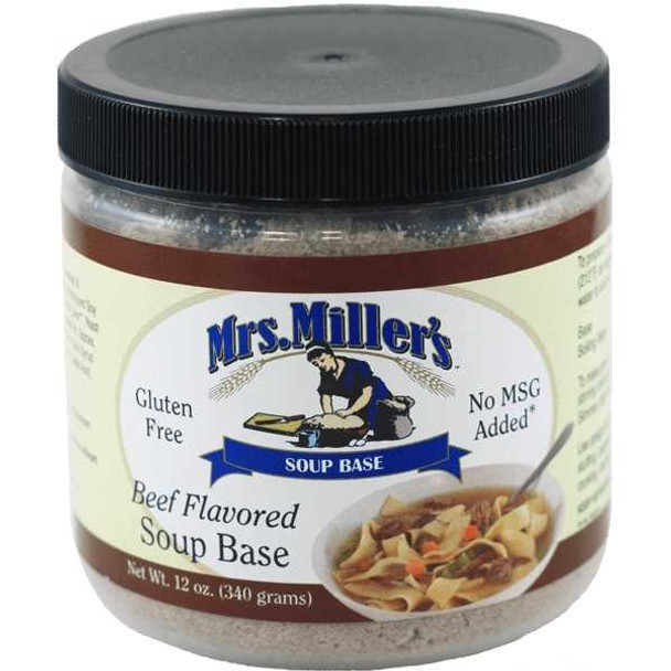 MRS MILLERS: Beef Flavored Soup Base, 12 oz New