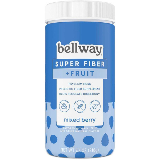 BELLWAY: Super Fiber Mixed Berry Powder, 7.7 oz New
