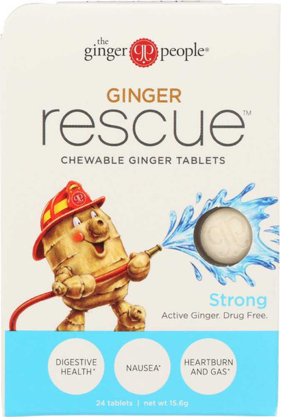 GINGER PEOPLE: Ginger Rescue Chewable Ginger Strong Tablets, 0.55 oz New