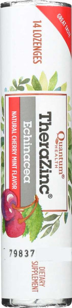 QUANTUM: Thera Zinc Echinacea Lozenges Cherry Mint, 14 pc New