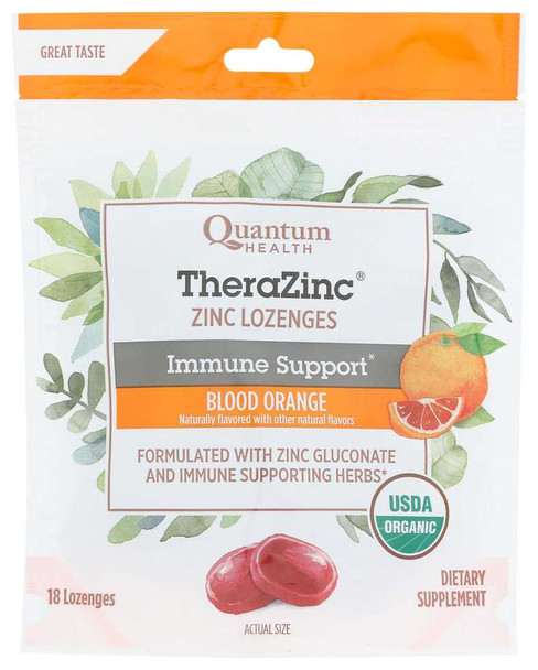 QUANTUM: TheraZinc Blood Orange Lozenges, 18 ea New