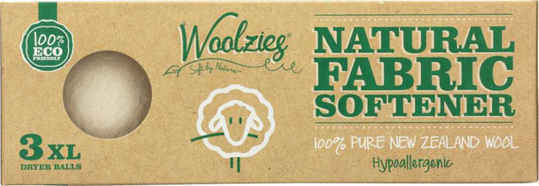 WOOLZIES: Wool Dryer Balls Natural Fabric Softener, 3 Pack New