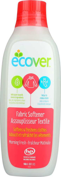 ECOVER: Fabric Softener Morning Fresh, 32 oz New