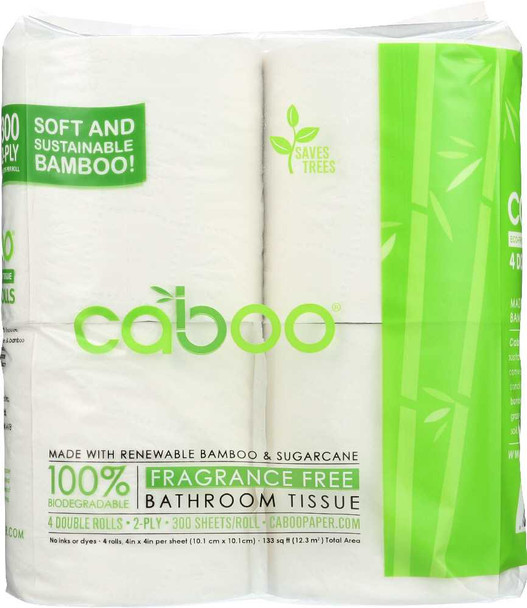 CABOO: 2-Ply Bathroom Tissue 300 Sheets, 4 Rolls New
