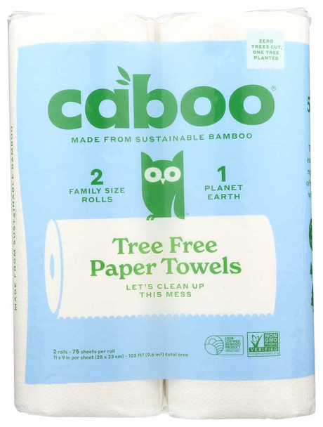 CABOO: 2-Ply Paper Towels 115 Sheets, 2 Rolls New