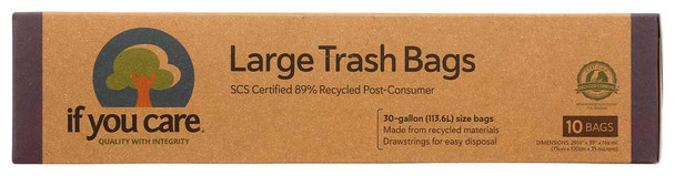 IF YOU CARE: 30 Gallon Recycled Large Trash Bags, 10 bg New