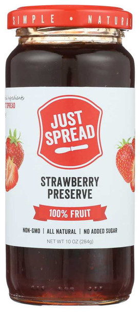 JUST SPREAD: Strawberry Preserve Spread, 10 oz New