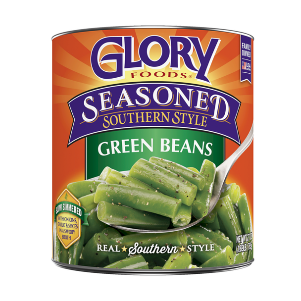 GLORY FOODS: Seasoned Green Beans, 27 oz New