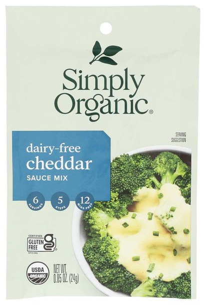 SIMPLY ORGANIC: Dairy Free Cheddar Sauce Mix, 0.85 oz New