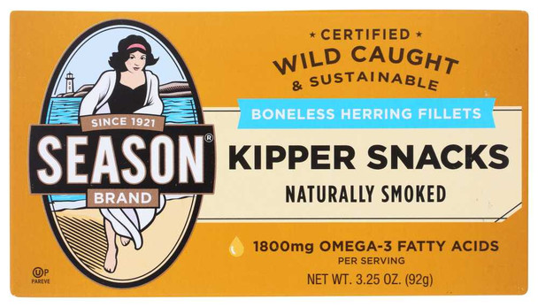 SEASONS: Kipper Snack Fillets of Herring, 3.25 oz New