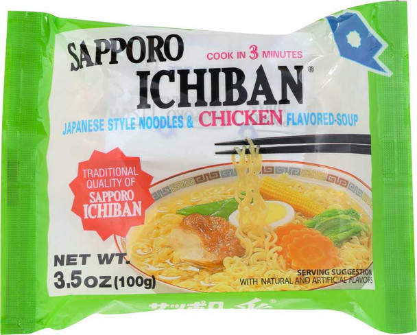 SAPPORO ICHIBAN: Chicken Japanese Style Noodles, 3.5 oz New