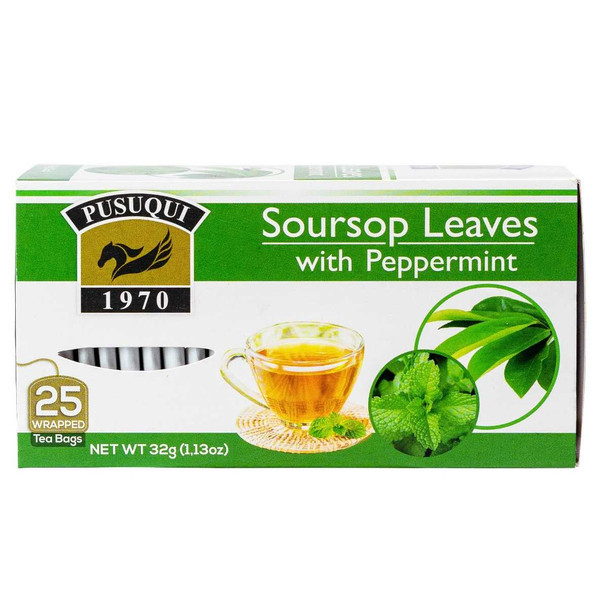 PUSUQUI: Tea Soursp Leaves Pprmint, 25 BG New