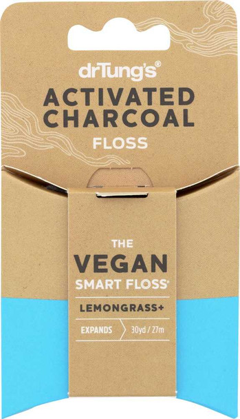 DR TUNGS: Floss Charcoal Activated Vegan, 30 yd New