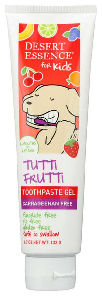 DESERT ESSENCE: Tutti Frutti Gel Toothpaste, 4.7 oz New