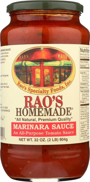 RAO'S HOMEMADE: Marinara Sauce, 32 oz New