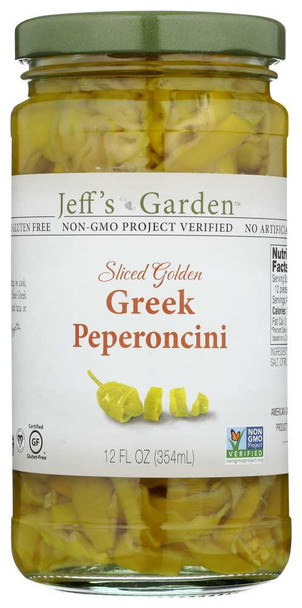 JEFF'S NATURALS: Sliced Golden Greek Peperoncini, 12 oz New