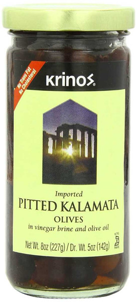 KRINOS: Olive Kalamata Pitted, 8 oz New
