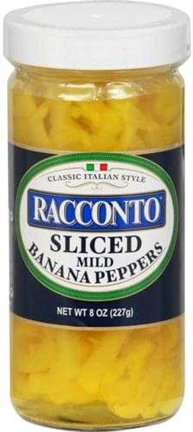 RACCONTO: Sliced Mild Banana Peppers, 8 oz New