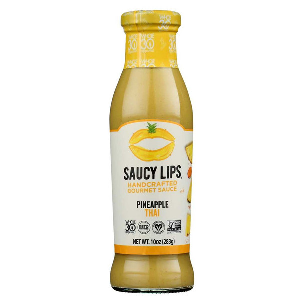 SAUCY LIPS: Pineapple Thai Handcrafted Gourmet Sauce, 10 oz New