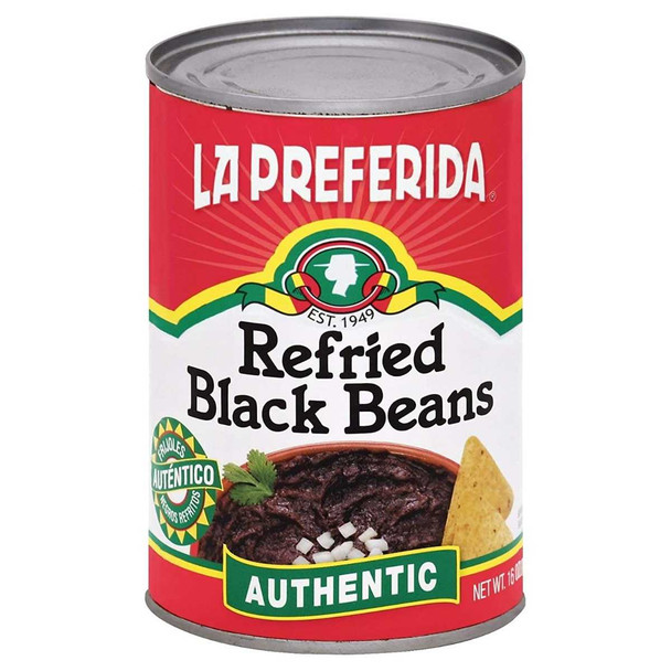 LA PREFERIDA: Authentic Refried Black Beans, 16 oz New