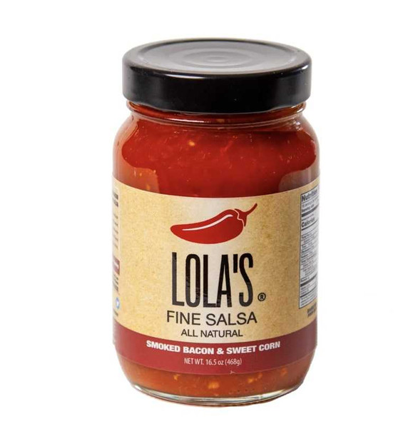 LOLAS FINE HOT SAUCE: Salsa Smk Bacon N Swt Cor, 16 fo New