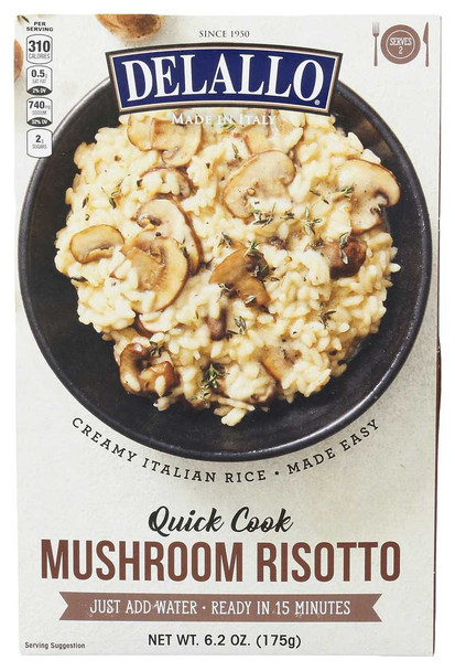 DELALLO: Quick Cook Mushroom Risotto, 6.2 oz New