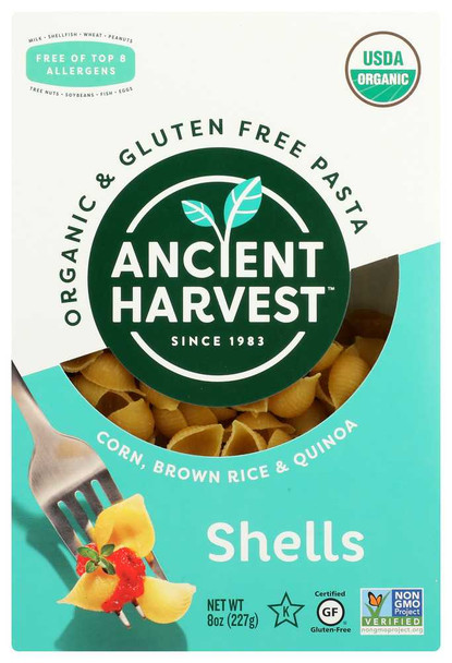 ANCIENT HARVEST: Supergrain Pasta Shells Gluten Free, 8 oz New