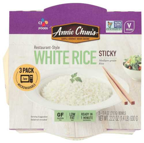 ANNIE CHUNS: Sticky White Rice 3Pk, 22.2 oz New