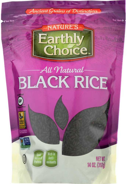 NATURES EARTHLY CHOICE: Black Rice, 14 oz New