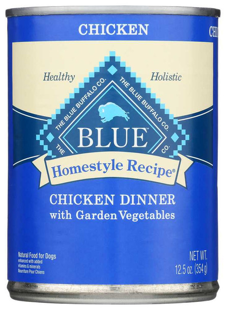 BLUE BUFFALO: Homestyle Recipe Adult Dog Food Chicken Dinner with Garden Vegetables, 12.50 oz New