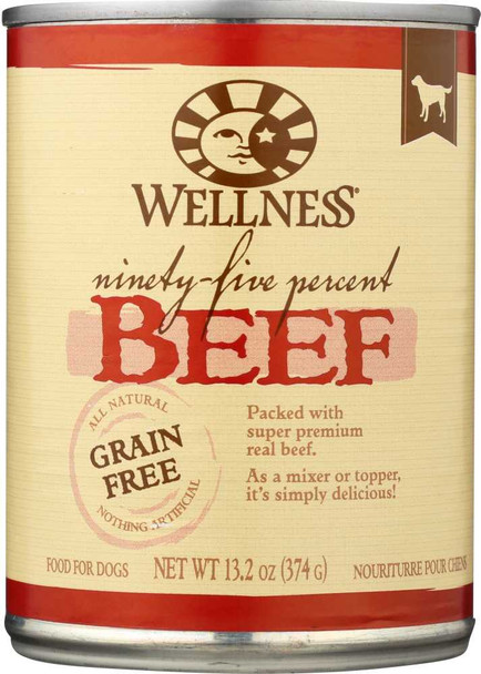 WELLNESS: Dog Food 95% Beef, 13.2 oz New