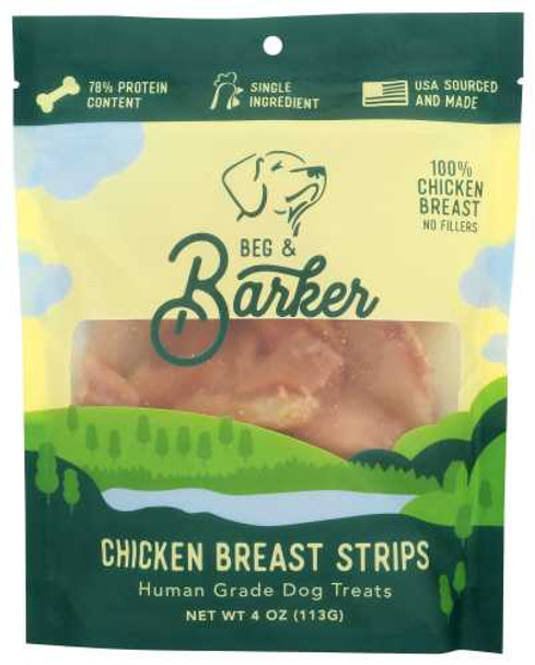 BEG AND BARKER: Chicken Breast Strips Dog Treats, 4 oz New