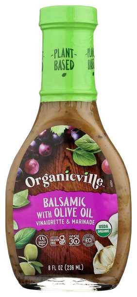 ORGANICVILLE: Dressing Vinaigrette Olive Oil Balsamic Organic, 8 oz New