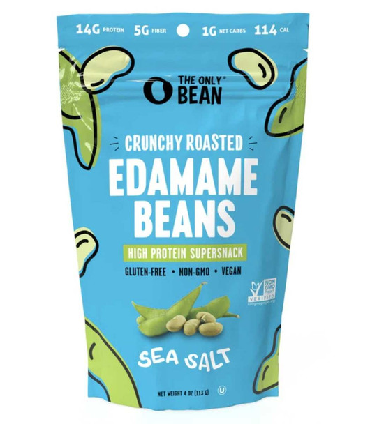 THE ONLY BEAN: Edamame Roasted Crunchy Sea Salt, 4 oz New