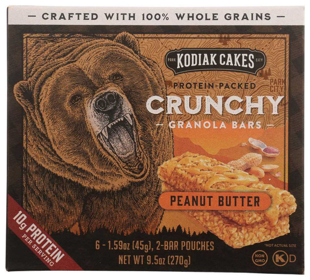 KODIAK: Peanut Butter Crunchy Granola Bars, 9.5 oz New